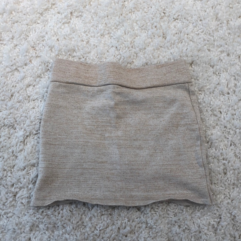 Gold shimmery body con skirt